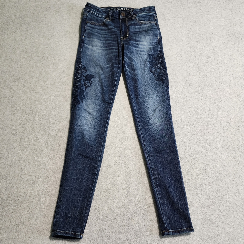 American Eagle‎ Womens Jeans Super Hi-Rise Jeggings Super Stretch Denim Size 2 R